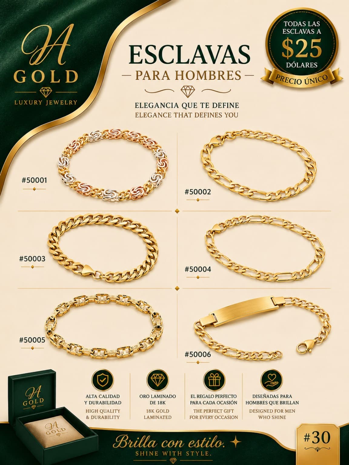 Esclavas para hombre JA GOLD