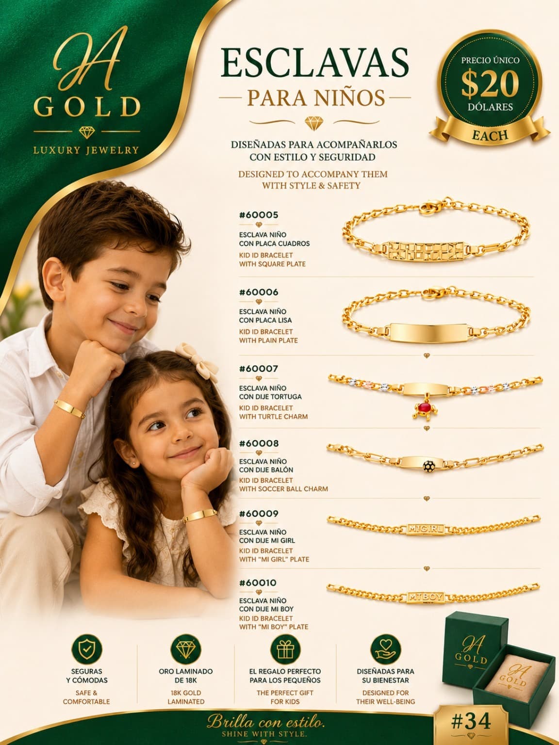 Esclavas para niños JA GOLD